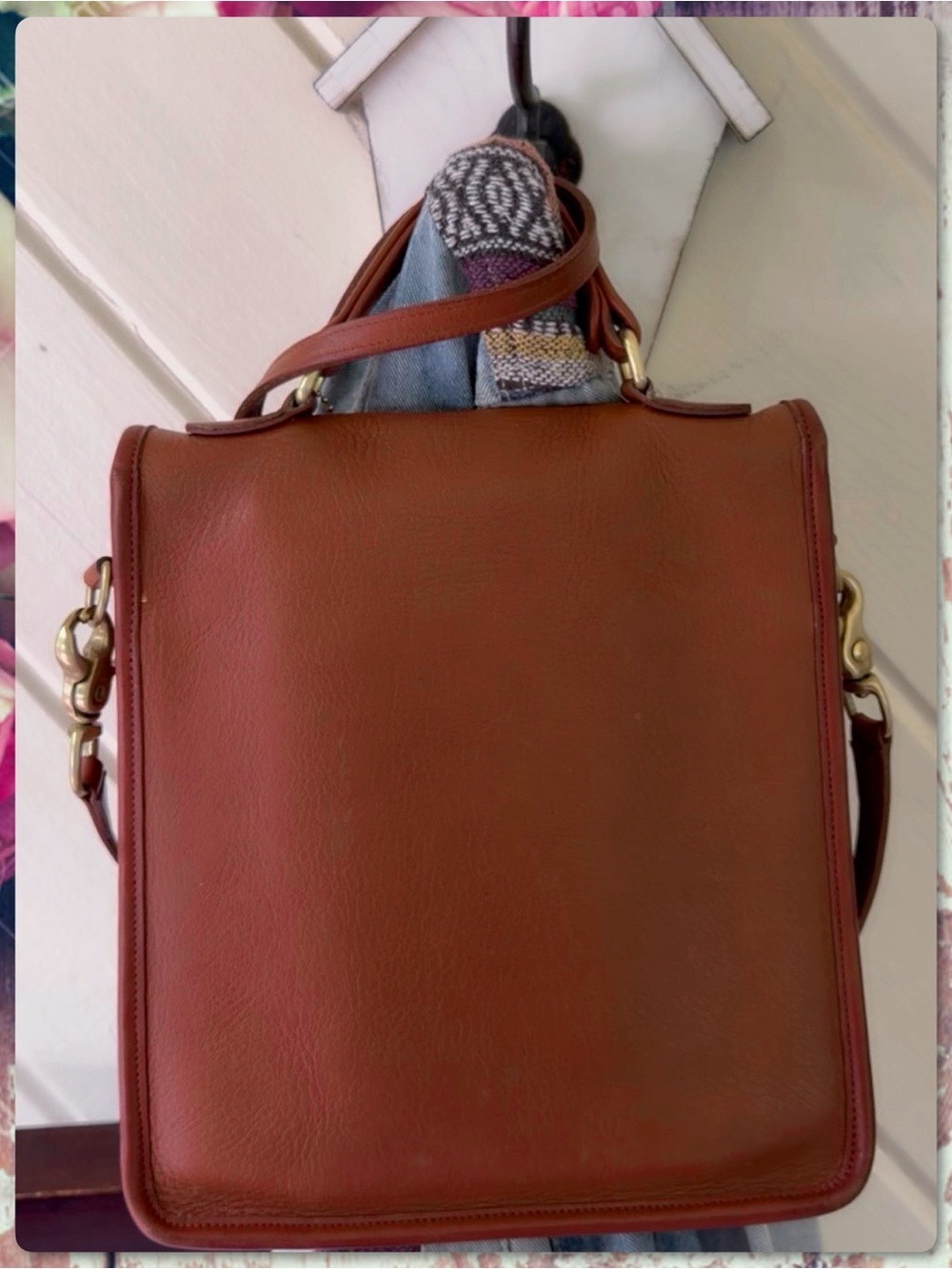 VINTAGE COACH BRITISH TAN LEATHER STATION BAG 5130 - Picture 5 of 17